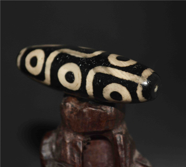 Real Himalayan Ancient Nine Eyes Dzi Bead Pendant Amulet Tibet Old Antique Genuine Agate Nepal 9 Eyed Pure Gzi Talisman
