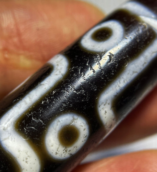 Real Himalayan Ancient Pure Nine Eyes Dzi Bead Amulet Pendant Tibet Agate 9 Eyed Pure Gzi Old Antique Talisman Genuine