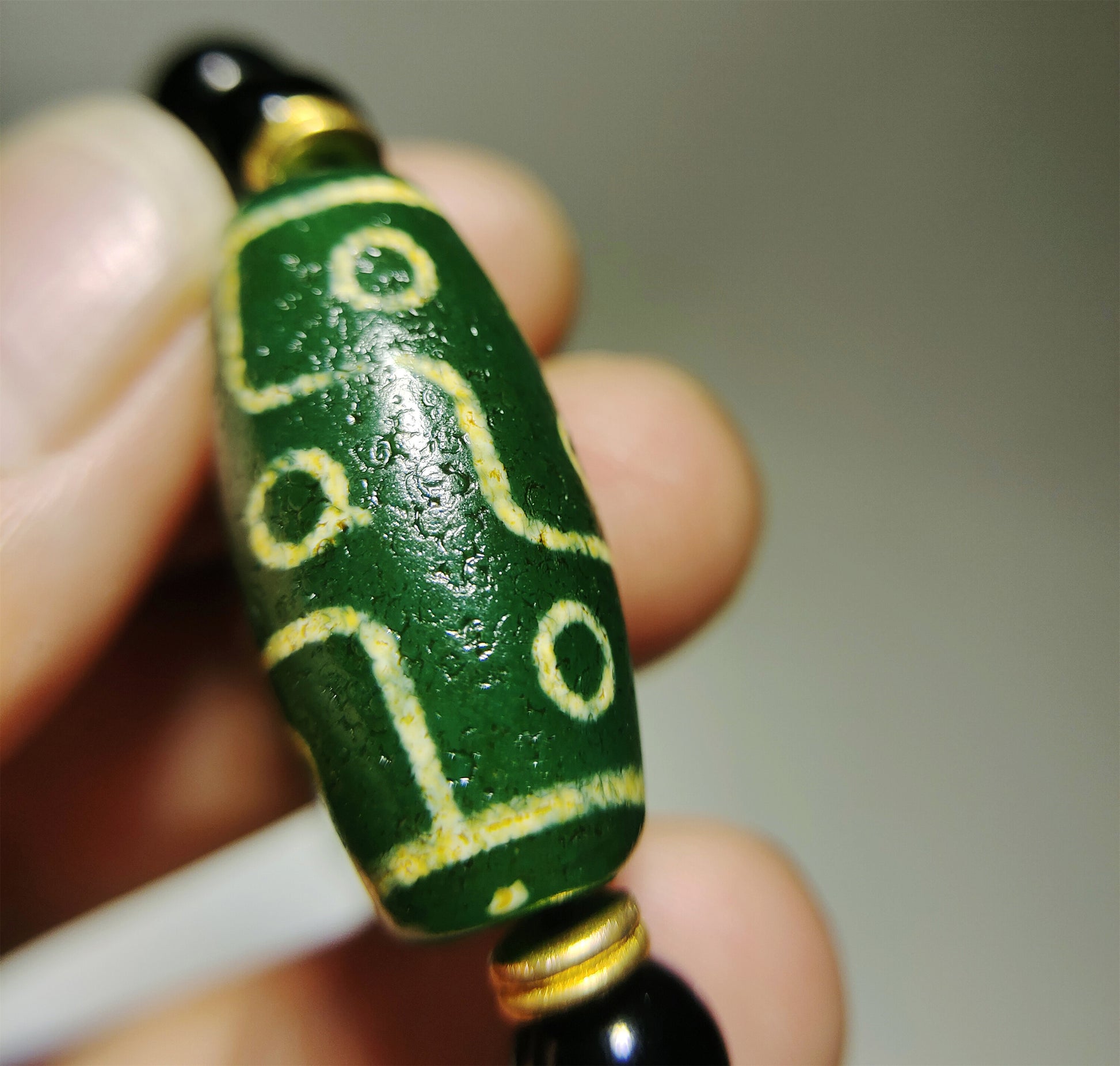 Real Himalayan Ancient Pure Nine Eyes Dzi Bead Amulet Tibetan Old Antique Agate Genuine 9 Eyed Gzi Tibet Talisman