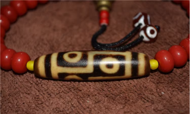 Real Himalayan Ancient Six Eye Dzi Bead Amulet Pendant Tibet Agate Genuine 6 Eyed Pure Gzi Old Antique Talisman