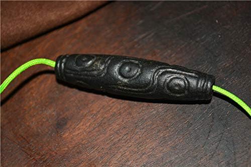 Real Himalayan Ancient Sky Iron Nine Eyes Dzi Bead Amulet Pendant Tibet Thogchag Thokcha 9 Eyed Gzi Old Talisman