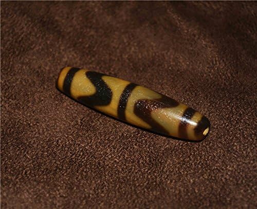 Real Himalayan Old Ancient Tiger Tooth Dzi Bead Water Wave Amulet Tibetan Agate Pure Gzi Pendant Talisman