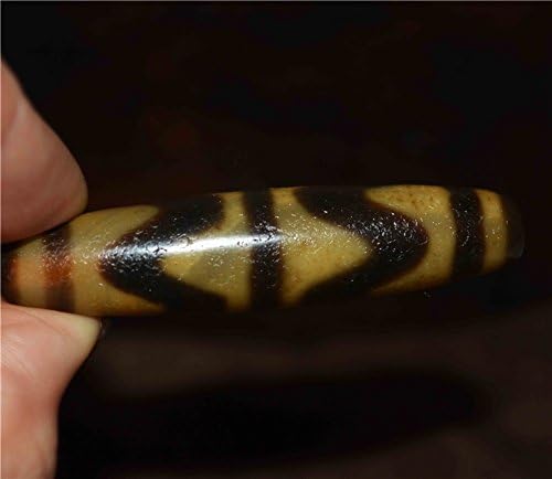 Real Himalayan Old Ancient Tiger Tooth Dzi Bead Water Wave Amulet Tibetan Agate Pure Gzi Pendant Talisman