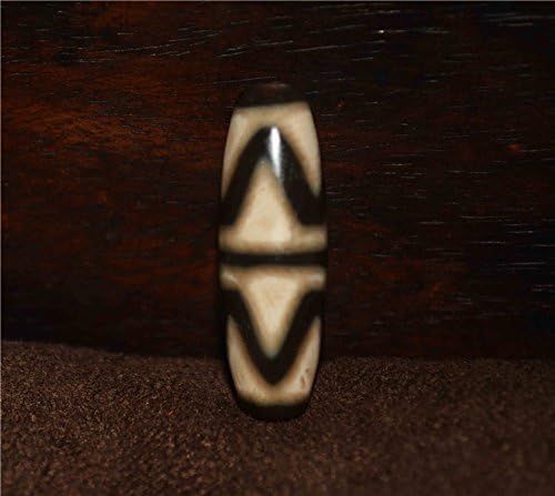 Real Himalayan Old Ancient Tiger Tooth Water Wave Dzi Bead Amulet Tibetan Agate Pure Gzi Pendant Talisman