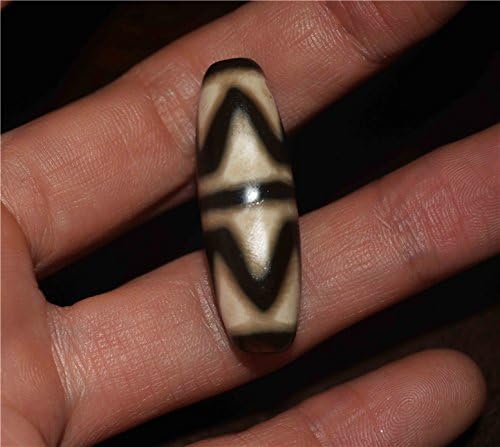 Real Himalayan Old Ancient Tiger Tooth Water Wave Dzi Bead Amulet Tibetan Agate Pure Gzi Pendant Talisman