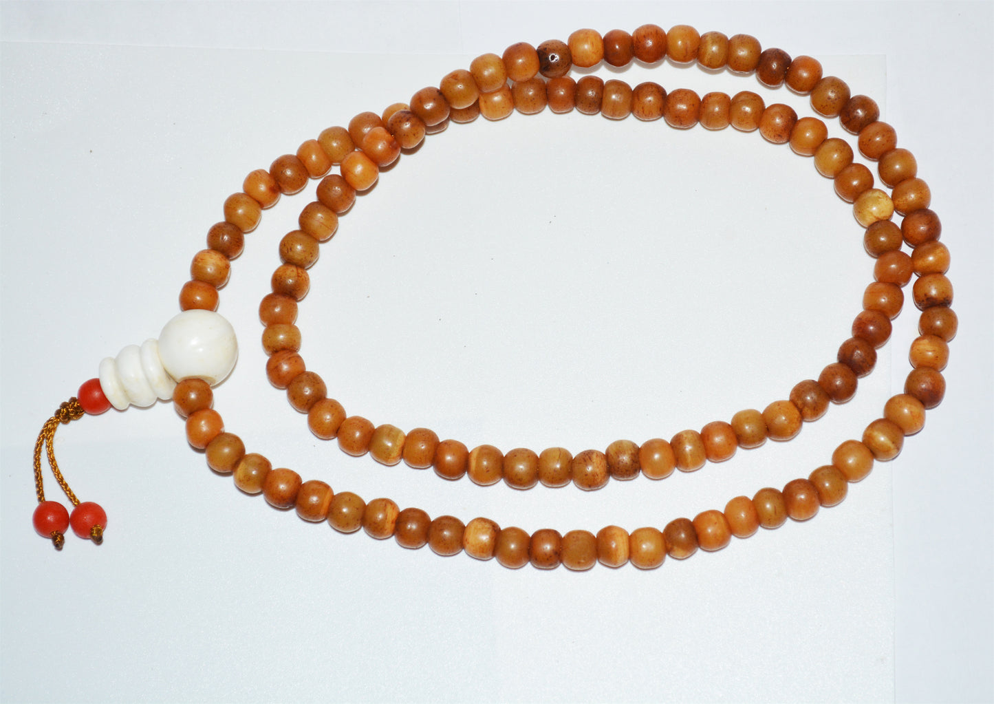 Real Himalayan Old Antique Kapala Bone Mala Prayer Beads Bracelet Rosary Amulet Tibetan Lucky Talisman