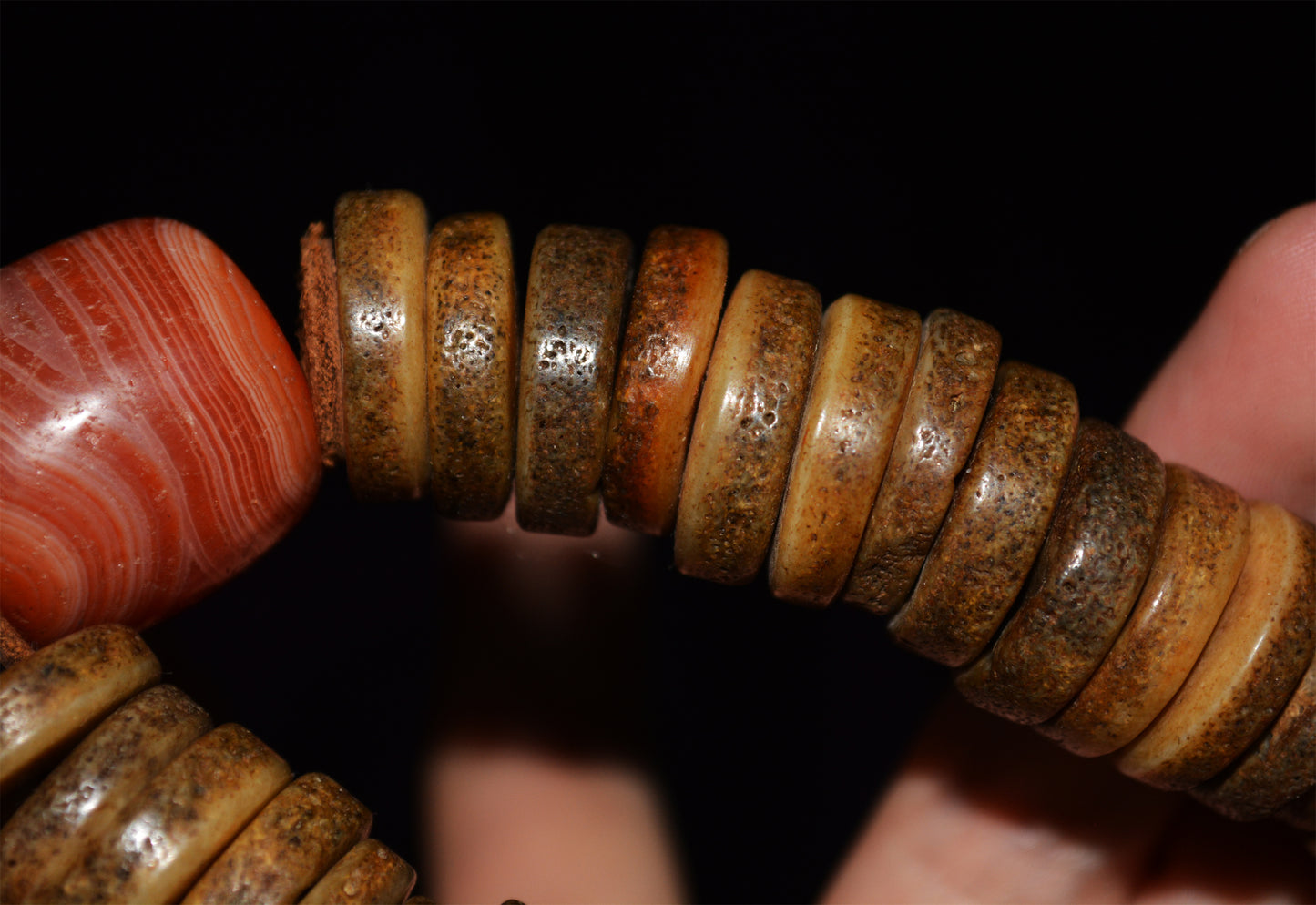 Real Himalayan Old Antique Kapala Bone Mala Prayer Beads Bracelet Rosary Tibetan Genuine Buddhism Worry Amulet