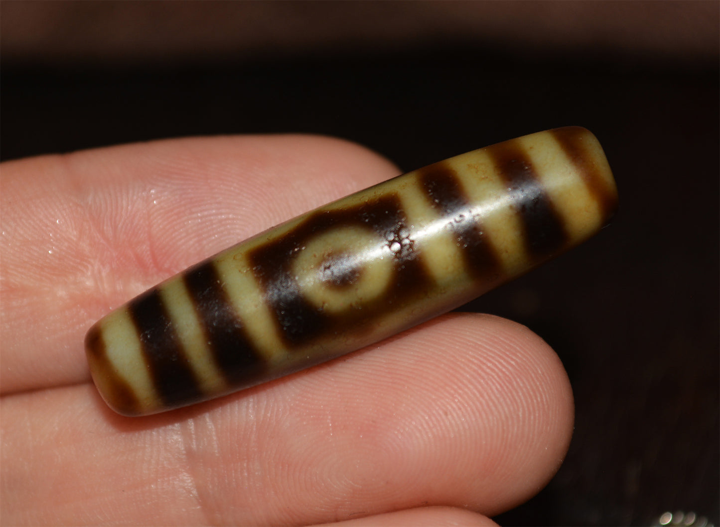 Real Himalayas Ancient Three Eyes Dzi Bead Amulet Tibet Pendant Agate Pure 3 Eyed Gzi Old Antique Genuine Talisman Bracelet