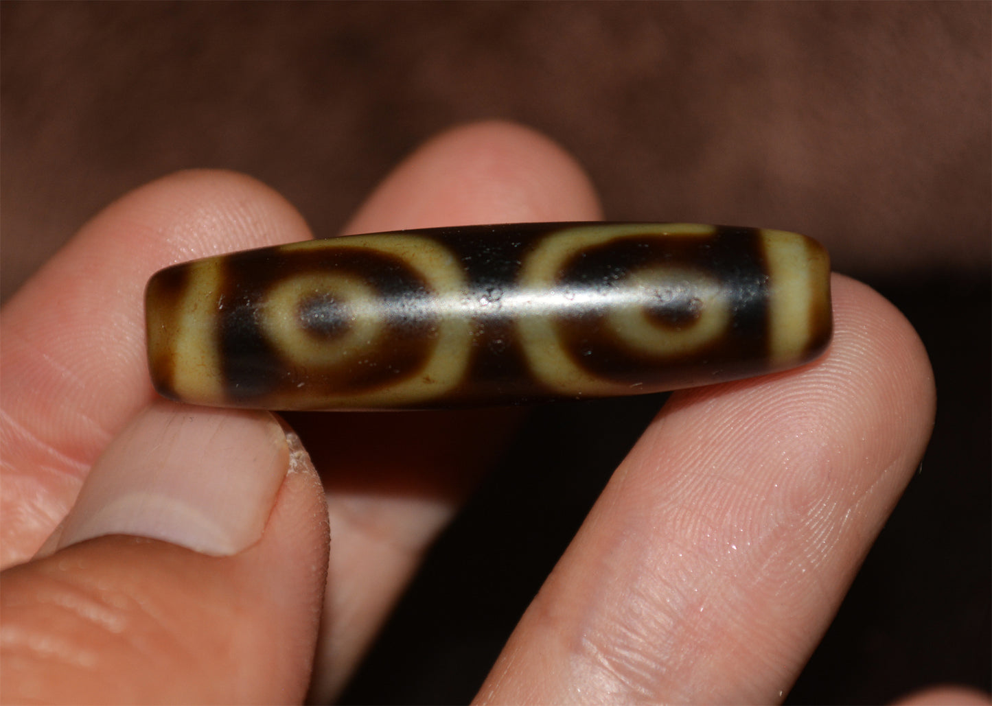 Real Himalayas Ancient Three Eyes Dzi Bead Amulet Tibet Pendant Agate Pure 3 Eyed Gzi Old Antique Genuine Talisman Bracelet