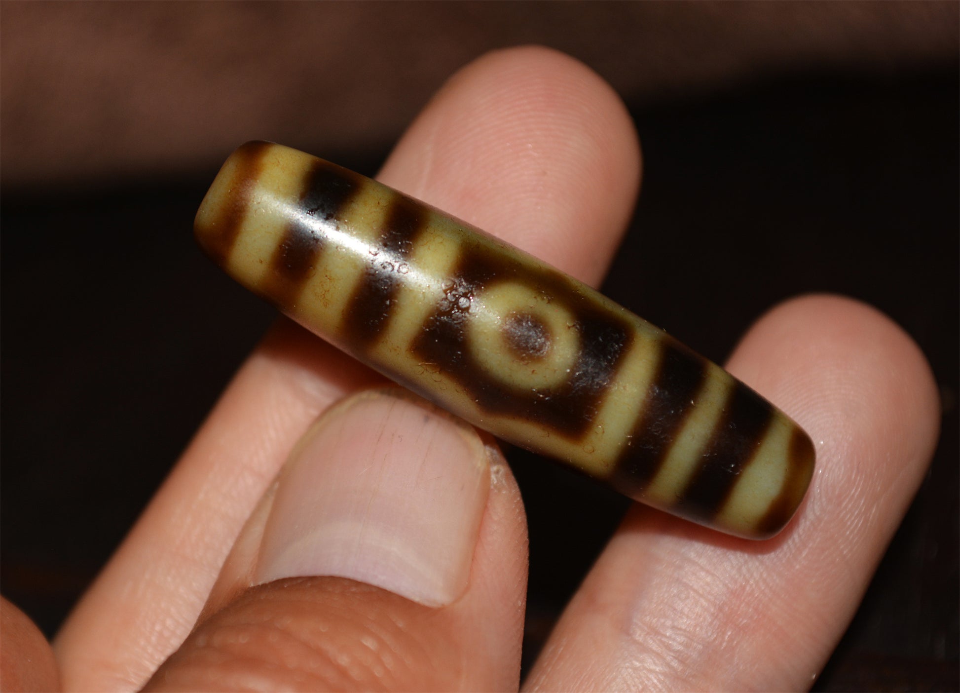 Real Himalayas Ancient Three Eyes Dzi Bead Amulet Tibet Pendant Agate Pure 3 Eyed Gzi Old Antique Genuine Talisman Bracelet