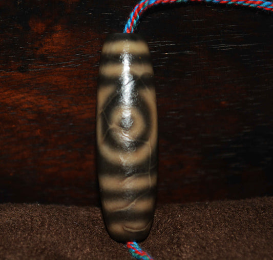 Real Himalayas Old Ancient Two Eyes Dzi Bead Bracelet Talisman Tibet Agate Stone Pure 2 Eyed Gzi Amulet Pendant