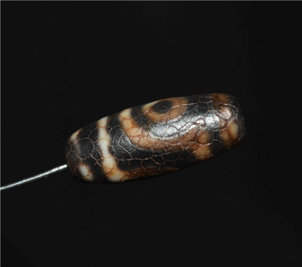 Real Himalayas Old Ancient Two Eyes Dzi Bead Pendant Talisman Tibet Agate Stone Pure 2 Eyed Gzi Amulet Bracelet