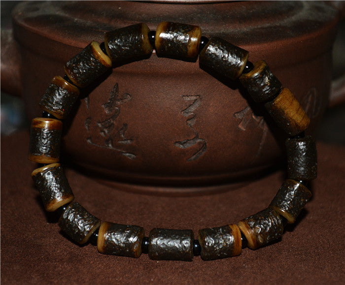 Real Himalayas Old Antique Kapala Bone Mala Prayer Beads Bracelet Rosary Tibetan Buddhism Worry Amulet