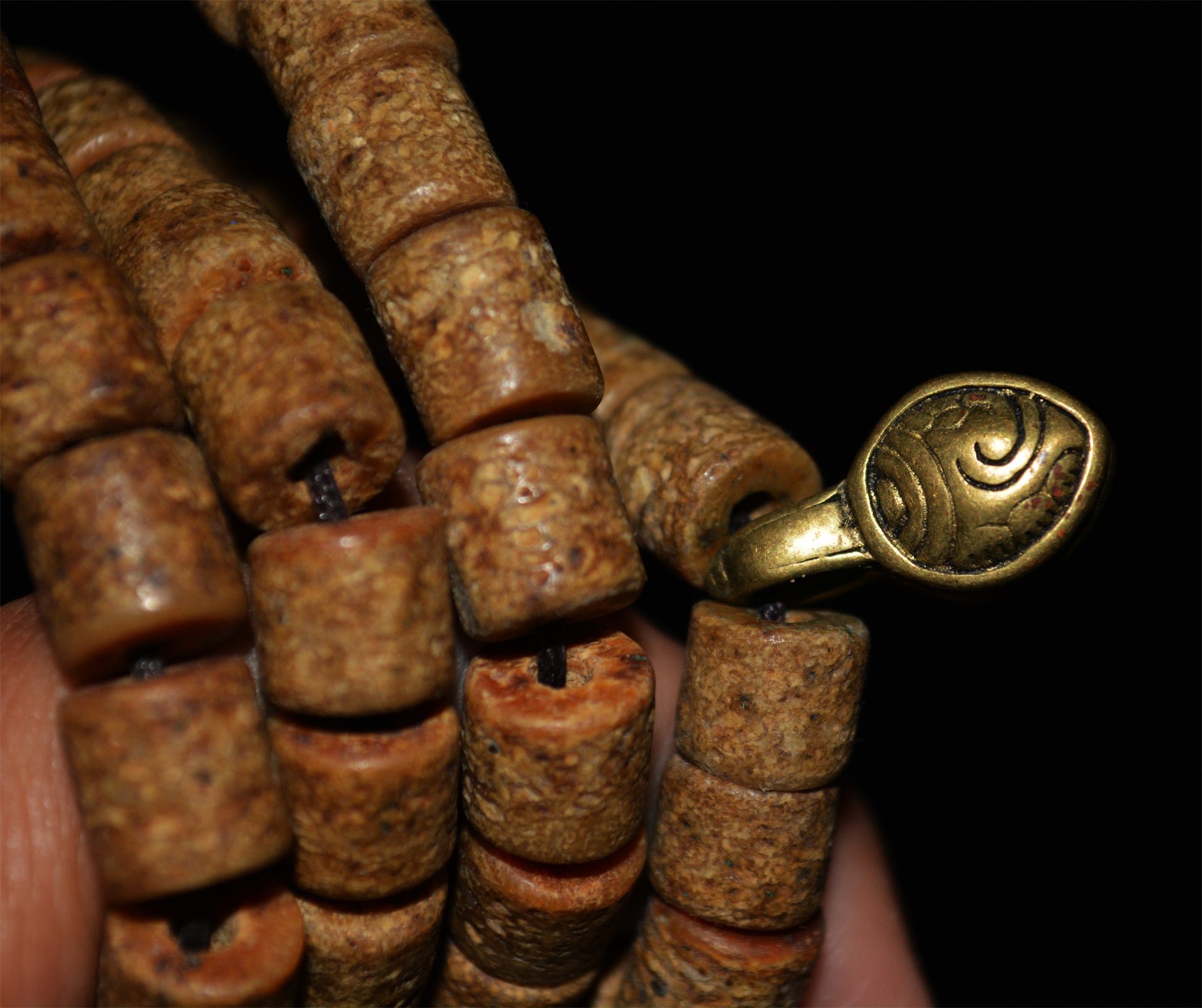 Real Himalayas Old Antique Kapala Bone Mala Prayer Beads Bracelet Tibetan Rosary Buddhism Worry Amulet