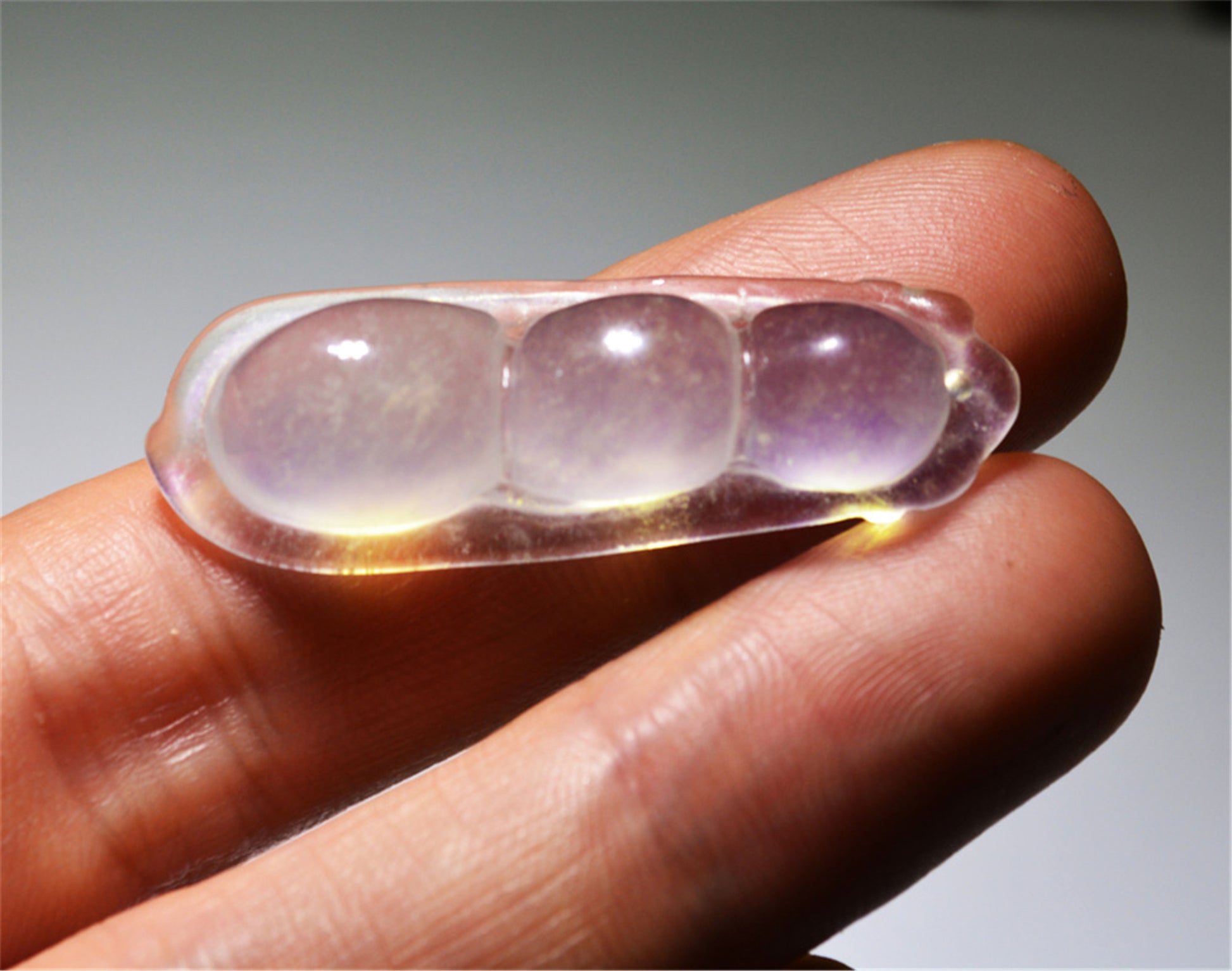 Real Natural Grade A Glassy Jadeite Jade Bean Pendant Genuine Icy Amulet Authentic Chinese Lucky Talisman