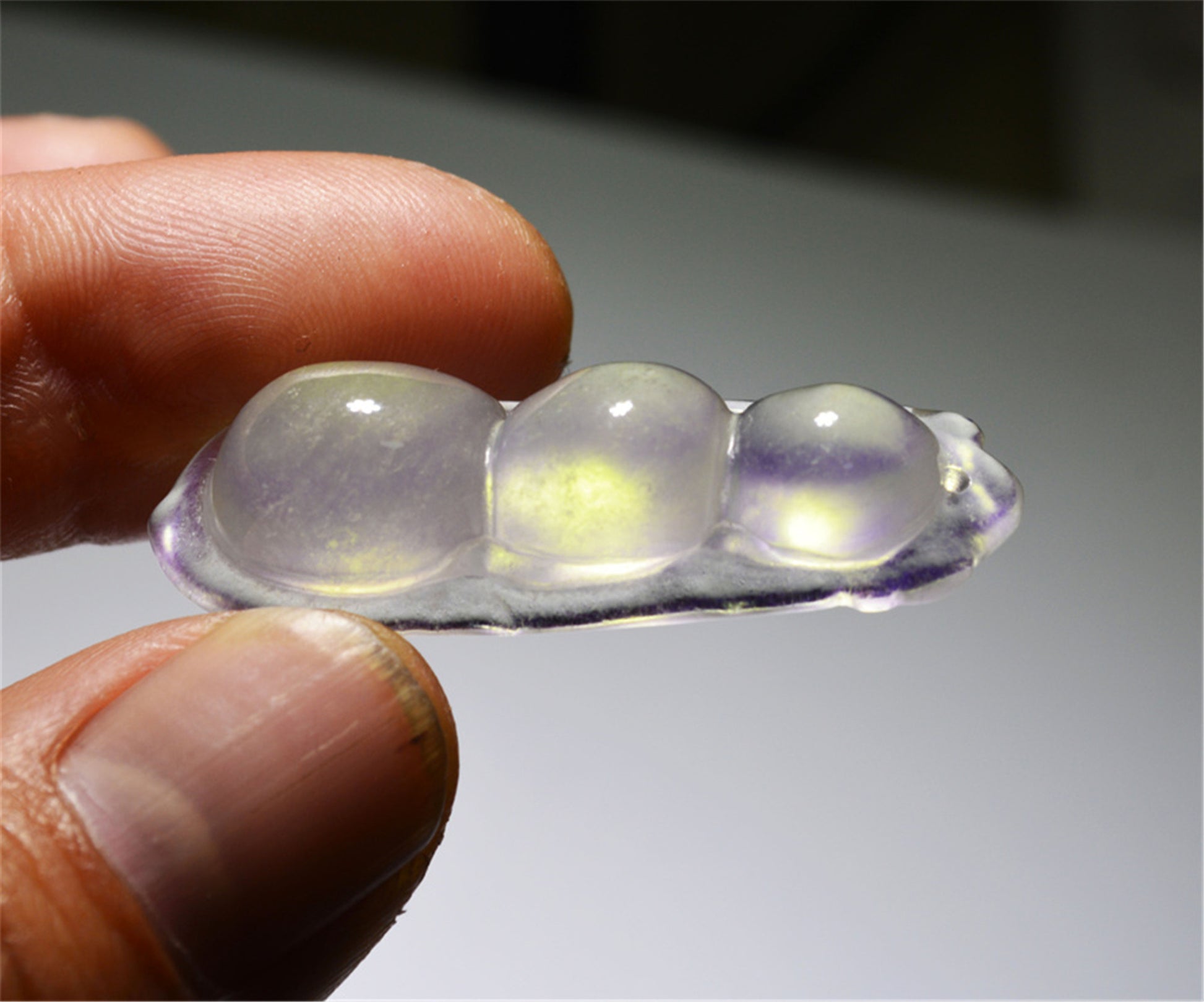 Real Natural Grade A Glassy Jadeite Jade Bean Pendant Genuine Icy Amulet Authentic Chinese Lucky Talisman