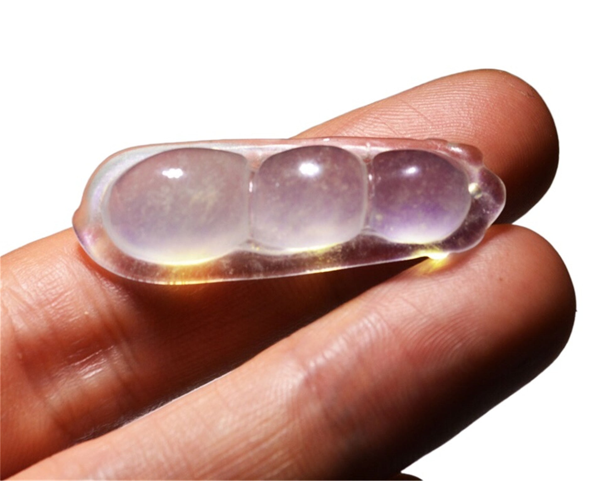 Real Natural Grade A Glassy Jadeite Jade Bean Pendant Genuine Icy Amulet Authentic Chinese Lucky Talisman