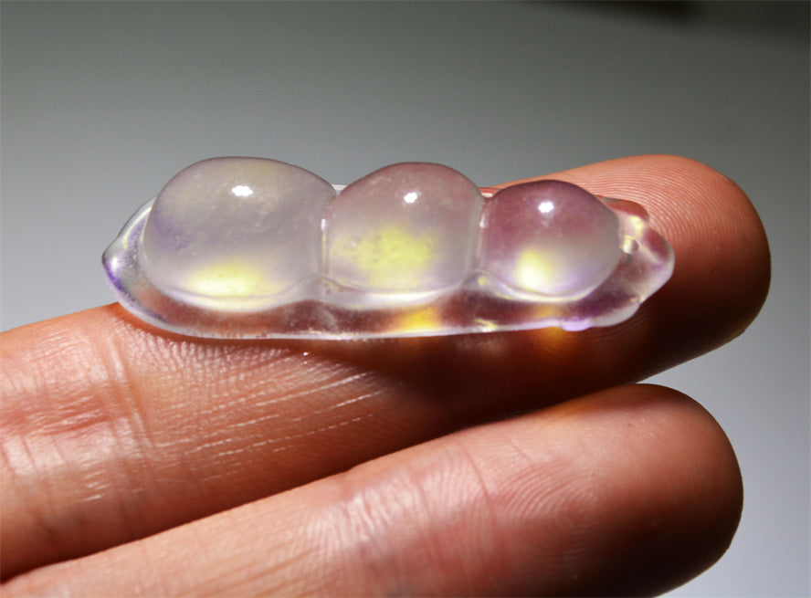 Real Natural Grade A Glassy Jadeite Jade Bean Pendant Genuine Icy Amulet Authentic Chinese Lucky Talisman