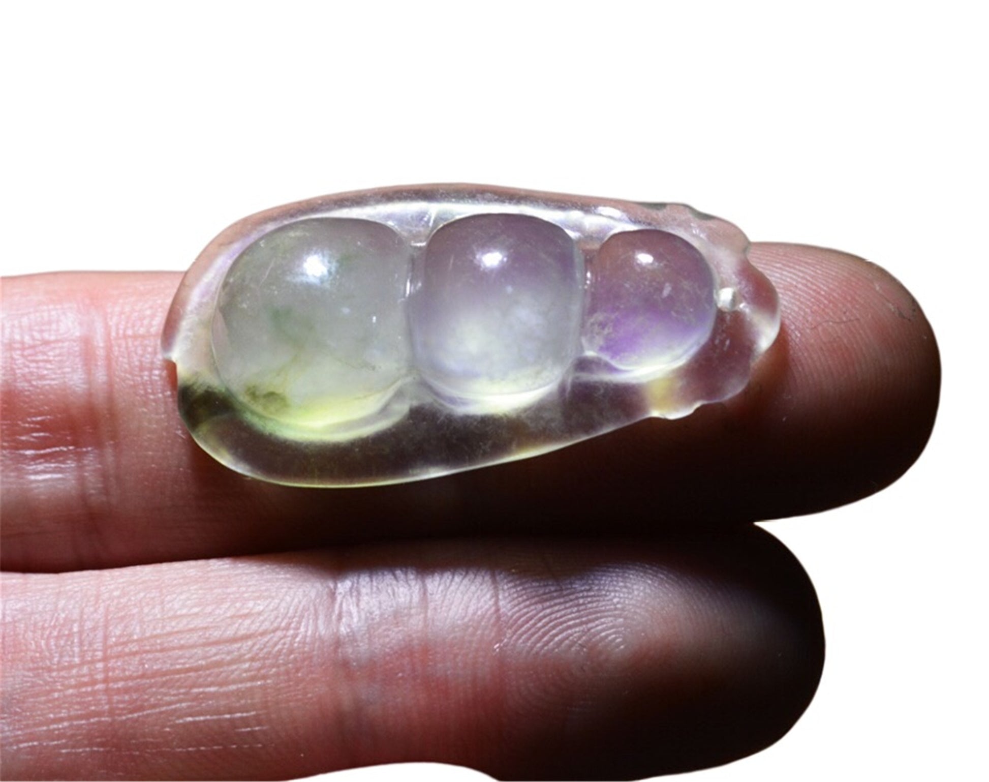 Real Natural Grade A Glassy Jadeite Bean Pendant Genuine Icy Emerald Green Jade Amulet Authentic Talisman