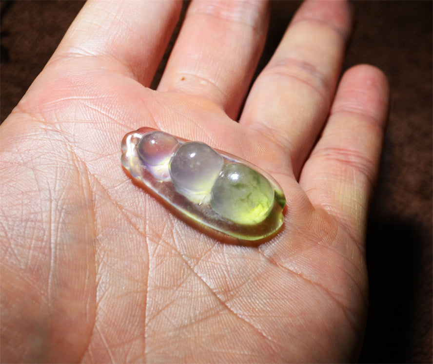 Real Natural Grade A Glassy Jadeite Bean Pendant Genuine Icy Emerald Green Jade Amulet Authentic Talisman