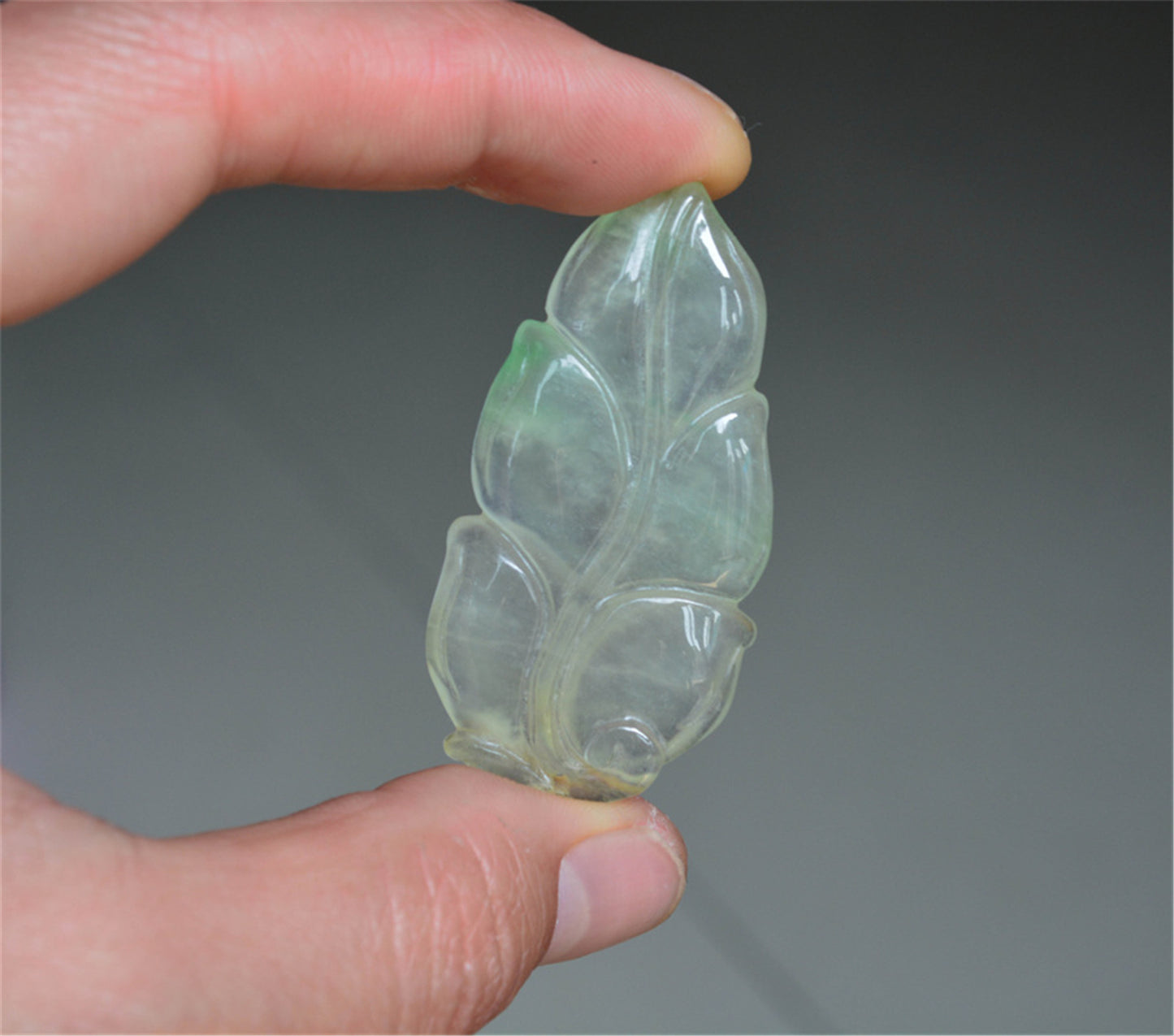 Real Natural Grade A Glassy Jadeite Jade Leaf Pendant Amulet Genuine Icy Emerald Green Authentic Chinese Lucky Talisman