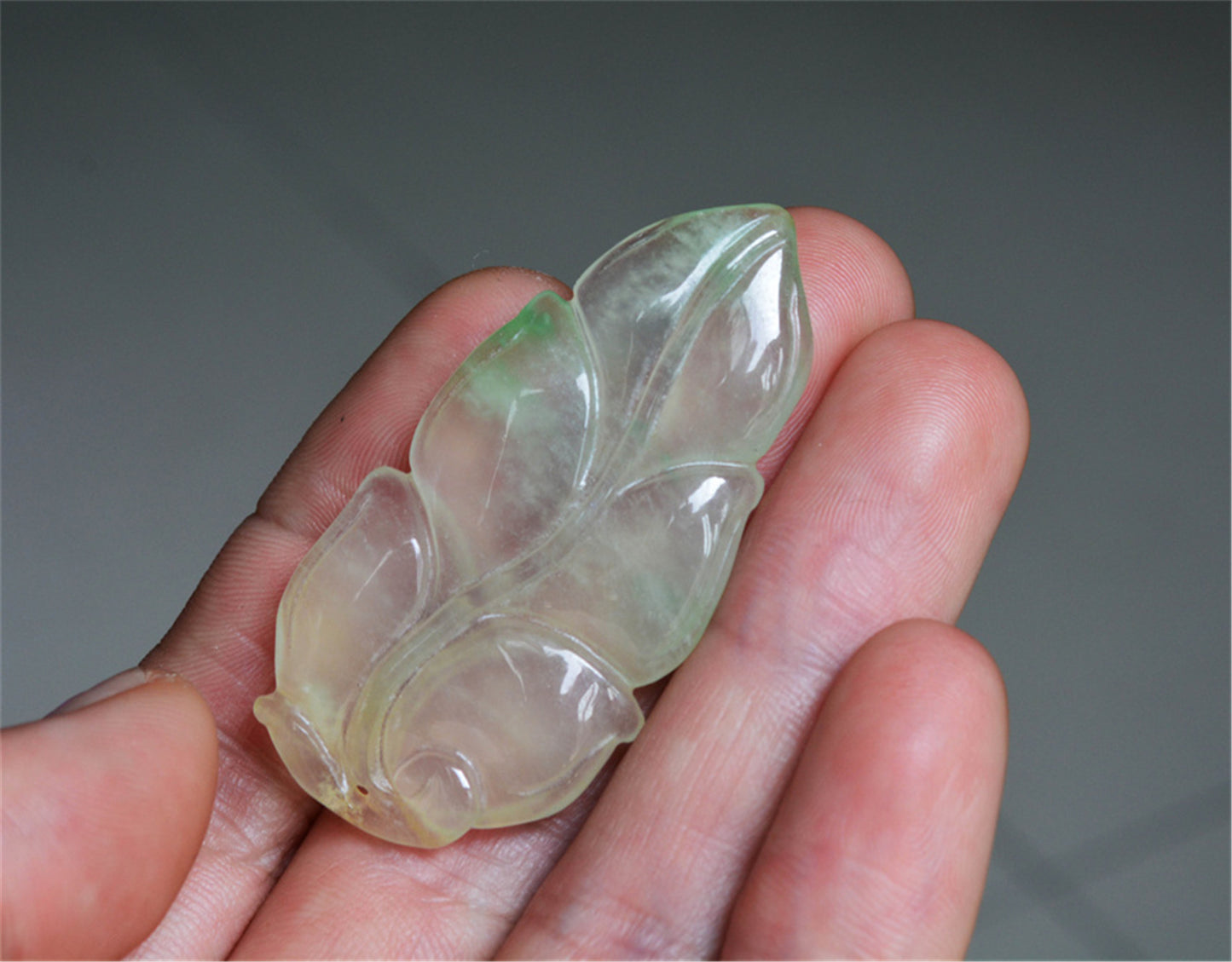 Real Natural Grade A Glassy Jadeite Jade Leaf Pendant Amulet Genuine Icy Emerald Green Authentic Chinese Lucky Talisman