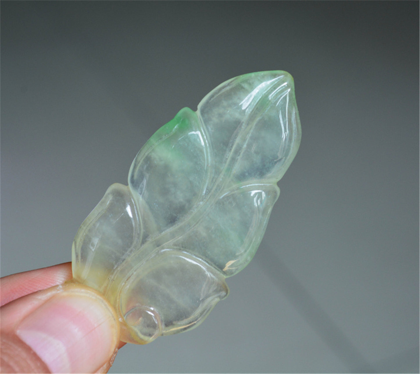 Real Natural Grade A Glassy Jadeite Jade Leaf Pendant Amulet Genuine Icy Emerald Green Authentic Chinese Lucky Talisman