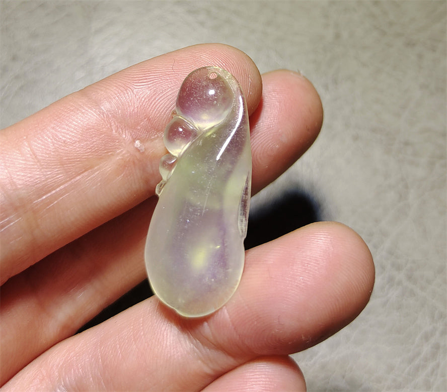 Real Natural Grade A Glassy Jadeite Jade Lucky Melon Pendant Amulet Genuine Icy Authentic Chinese Talisman