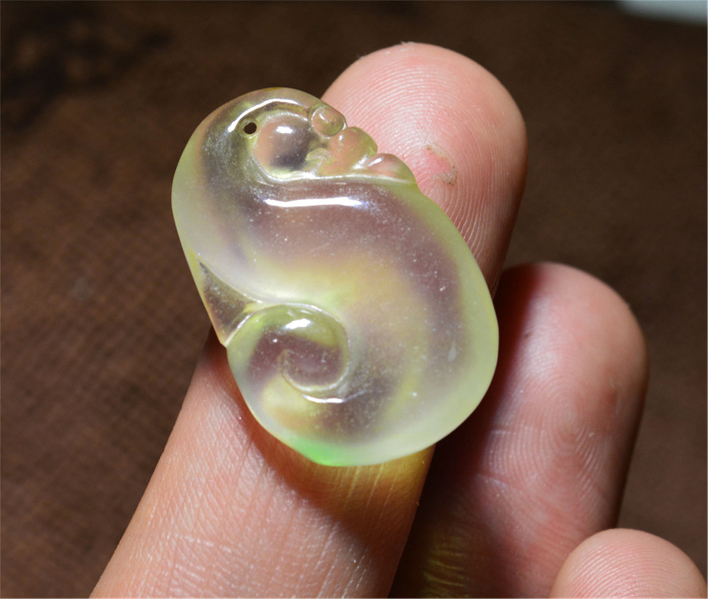 Real Natural Grade A Glassy Jadeite Jade Melon Pendant Amulet Genuine Icy Authentic Chinese Lucky Talisman