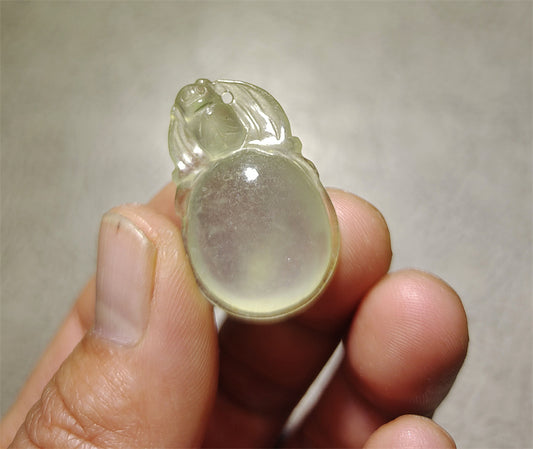 Real Natural Grade A Glassy Jadeite Jade Lucky Melon Pendant Amulet Genuine Icy Authentic Chinese Talisman