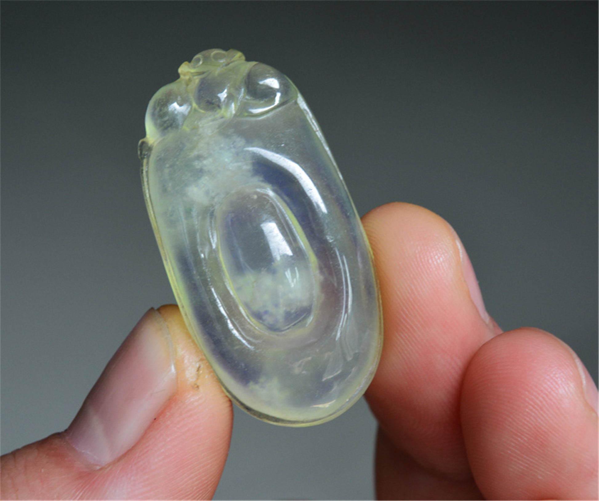 Real Natural Grade A Glassy Jadeite Jade Melon Pendant Amulet Genuine Icy Authentic Chinese Lucky Talisman