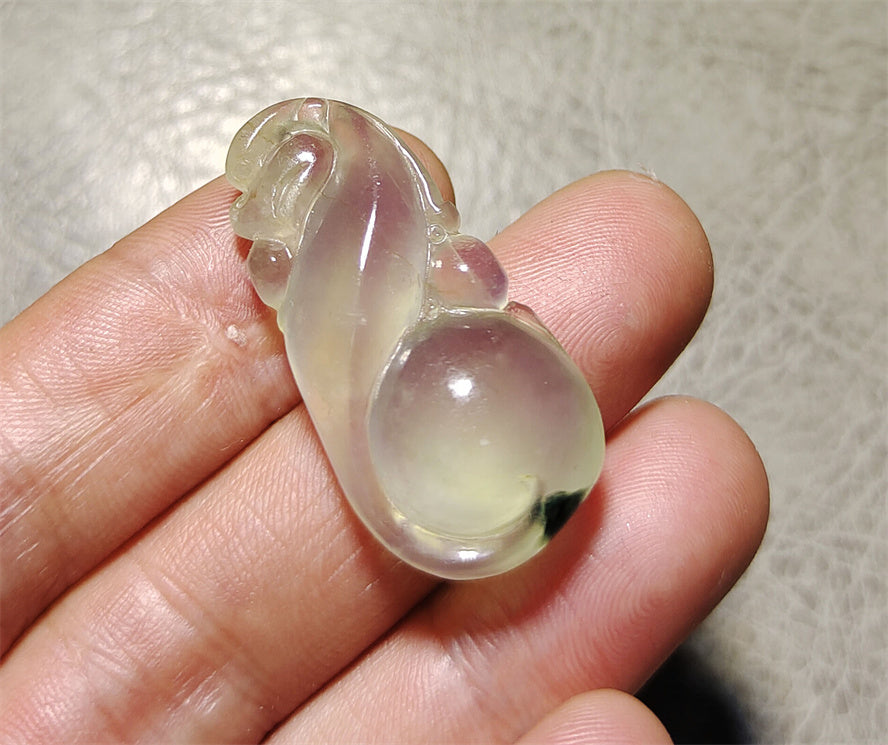 Real Natural Grade A Glassy Jadeite Jade Melon Pendant Amulet Genuine Icy Authentic Chinese Lucky Talisman