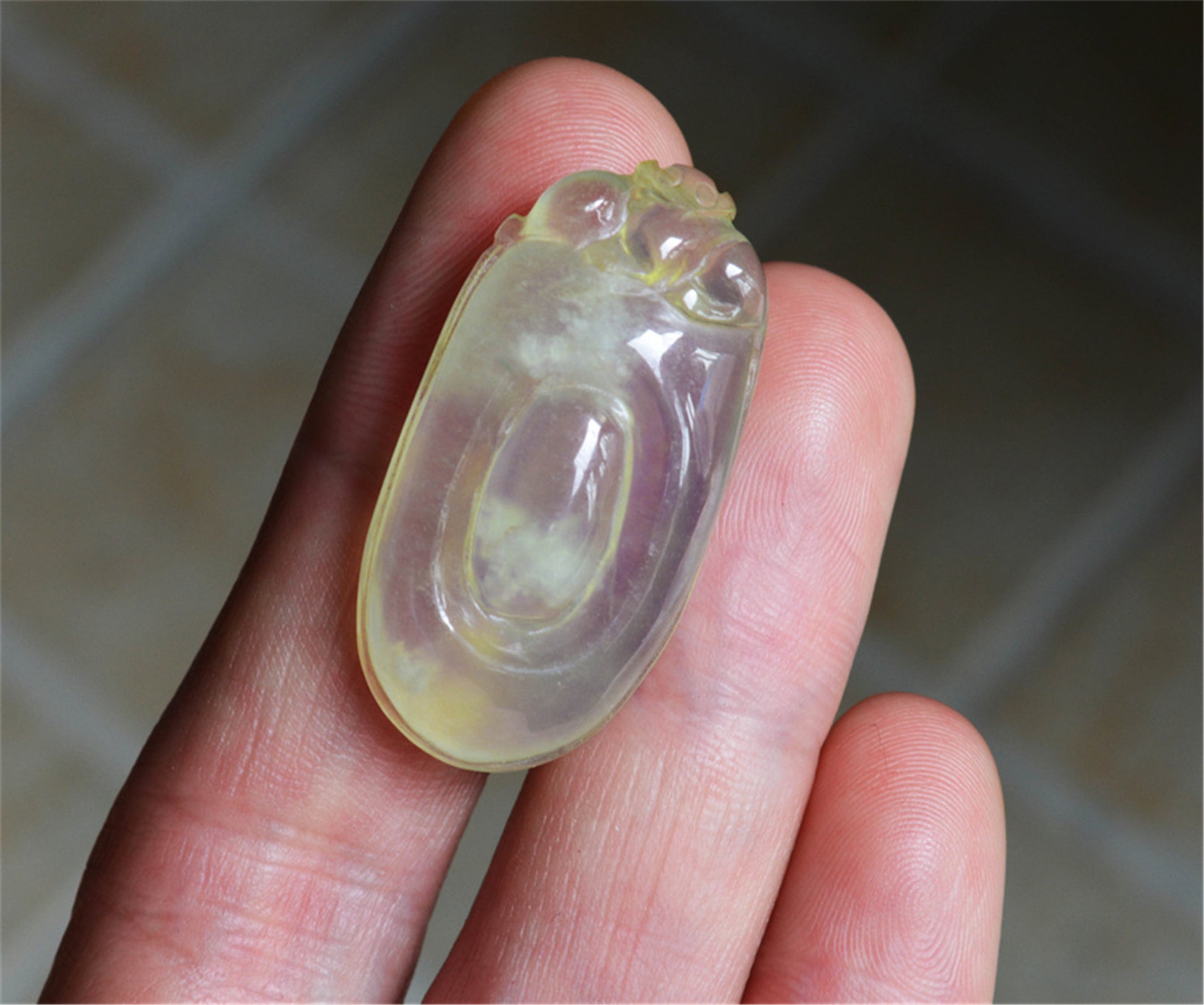 Real Natural Grade A Glassy Jadeite Jade Melon Pendant Amulet Genuine Icy Authentic Chinese Lucky Talisman