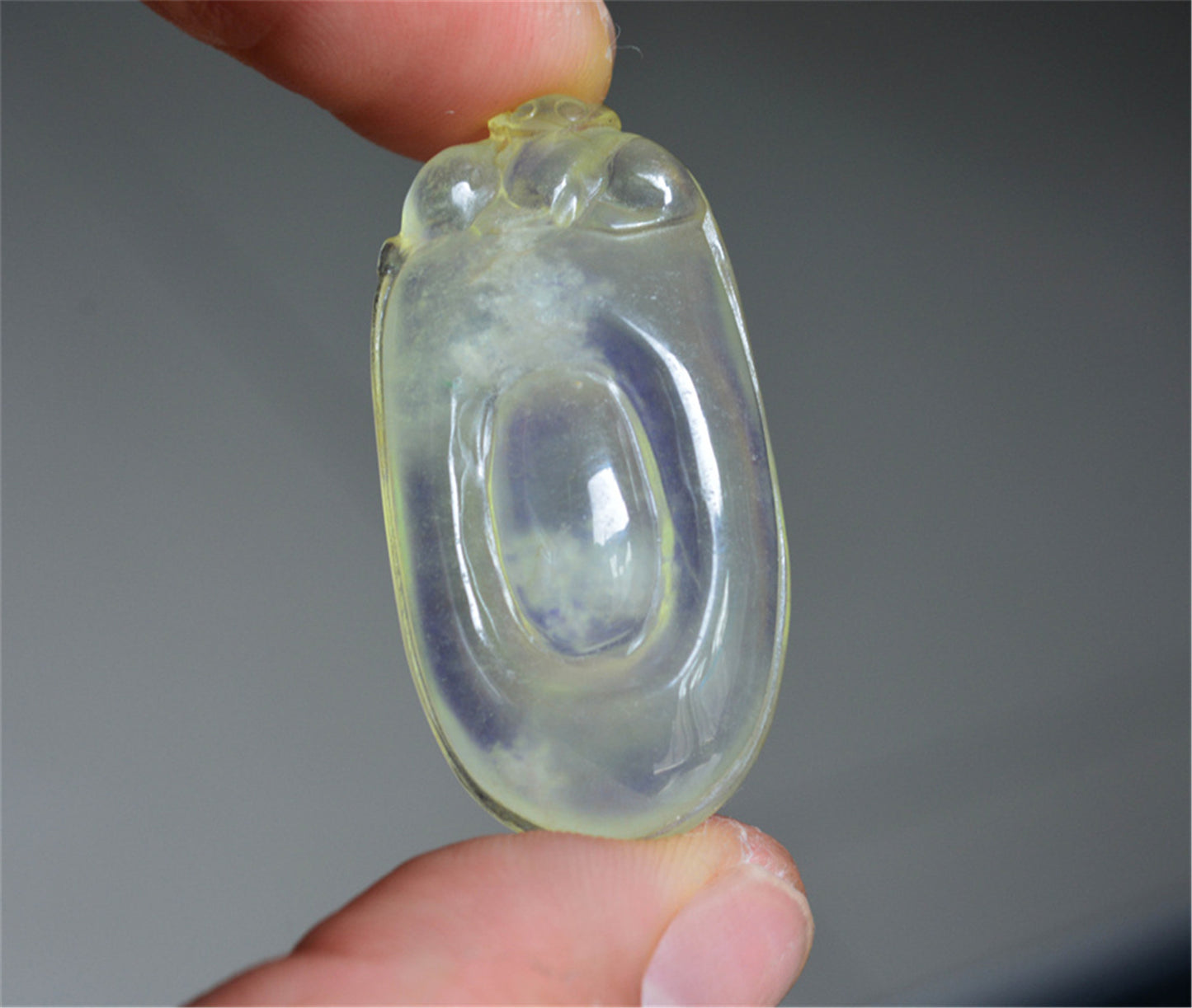 Real Natural Grade A Glassy Jadeite Jade Melon Pendant Amulet Genuine Icy Authentic Chinese Lucky Talisman