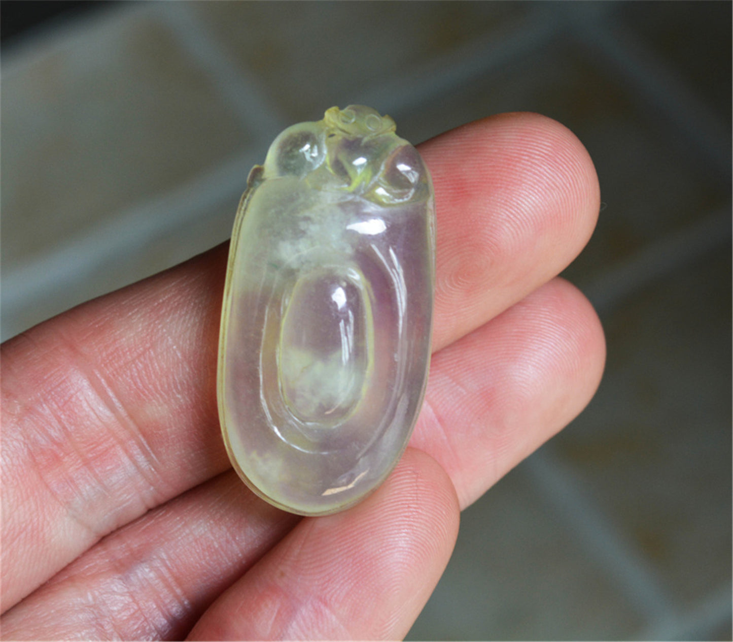 Real Natural Grade A Glassy Jadeite Jade Melon Pendant Amulet Genuine Icy Authentic Chinese Lucky Talisman