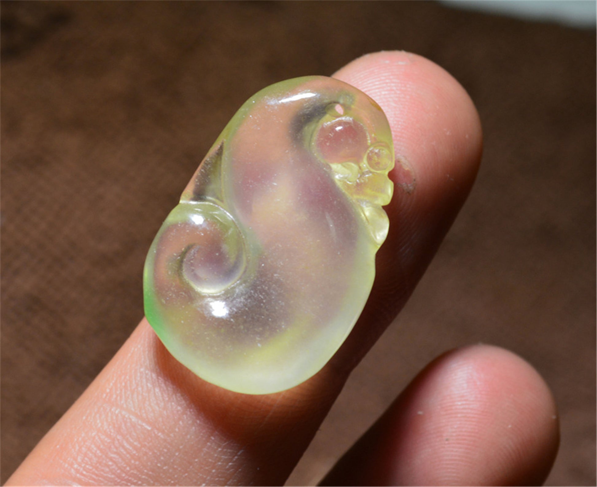 Real Natural Grade A Glassy Jadeite Jade Melon Pendant Amulet Genuine Icy Authentic Chinese Lucky Talisman