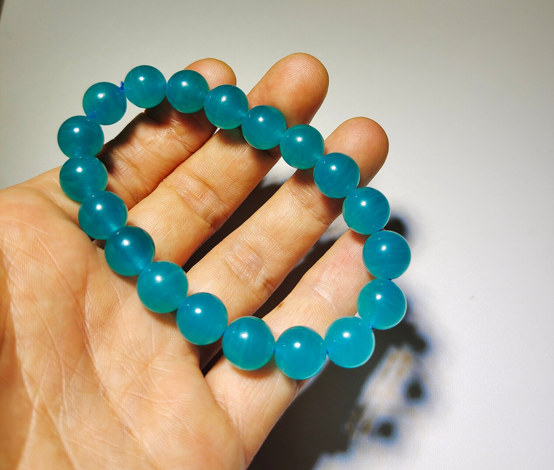 Real Natural Icy Amazonite Beads Bracelet Amazon Stone Strands Genuine