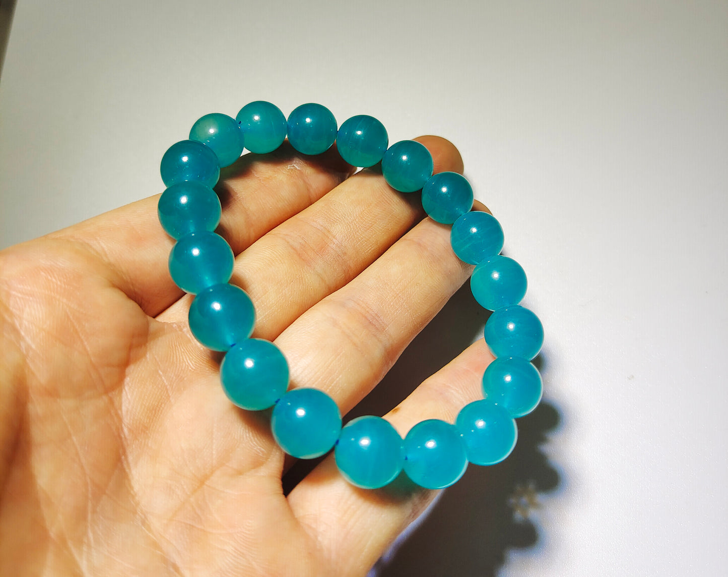 Real Natural Icy Amazonite Beads Bracelet Amazon Stone Strands Genuine