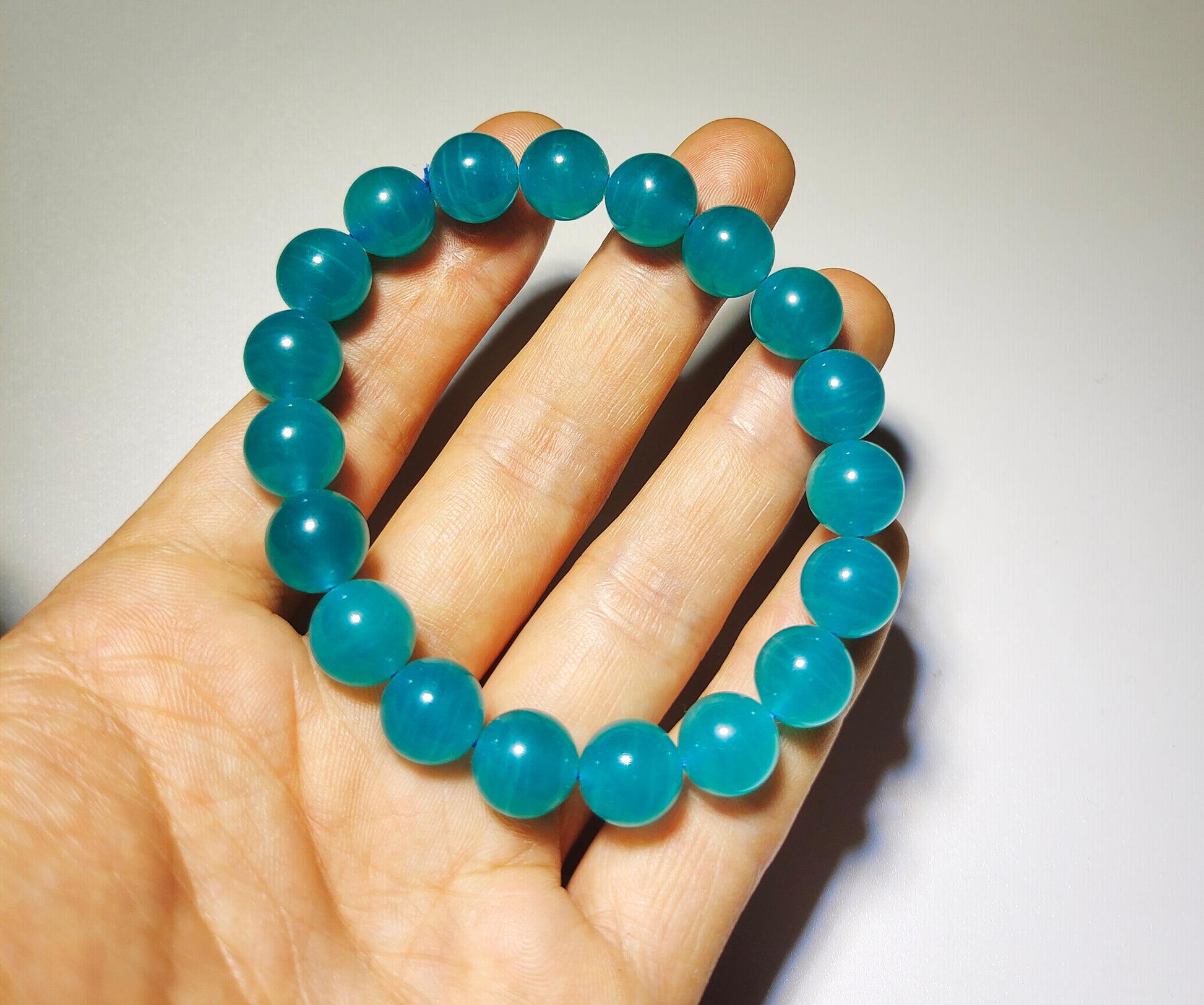 Real Natural Icy Amazonite Beads Bracelet Amazon Stone Strands Genuine