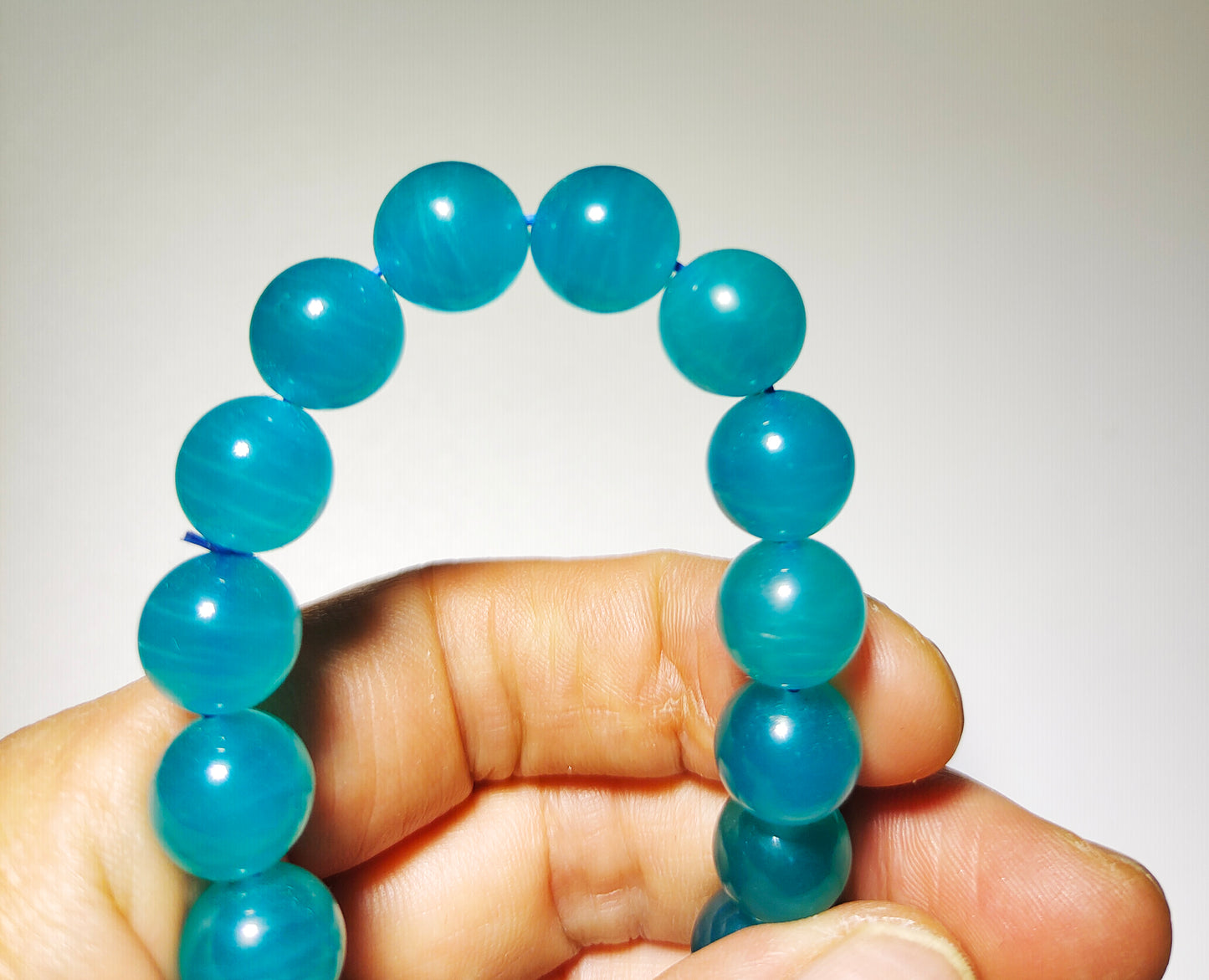 Real Natural Icy Amazonite Beads Bracelet Amazon Stone Strands Genuine