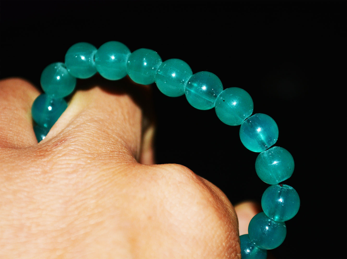 Real Natural Icy Amazonite Beads Bracelet Amazon Stone Strands Genuine Glassy
