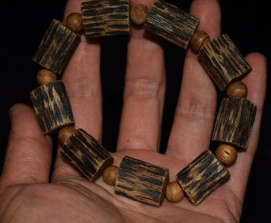 Real Natural Vietnam Wild Kynam Agarwood Bracelet Mala Prayer Beads Qinan Kinam Aloeswood Beads Rosary Gaharu Super Kyara Oodh Agar