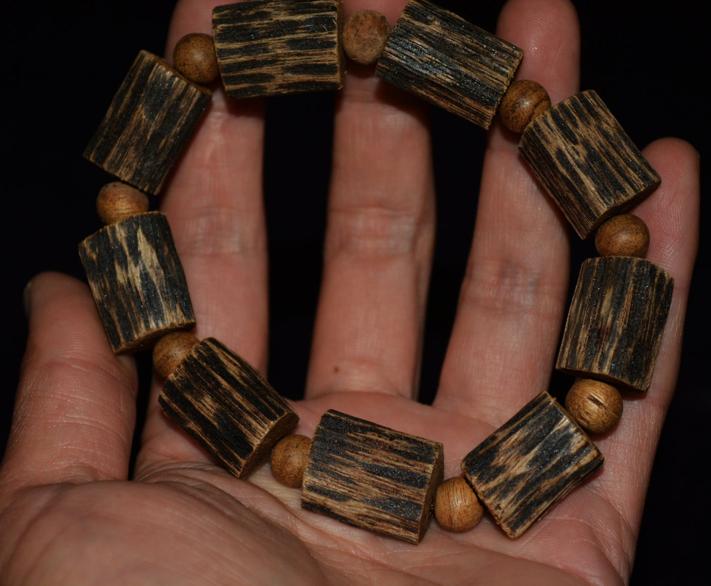 Real Natural Vietnam Wild Kinam Agarwood Bracelet Mala Prayer Beads Qinan Kynam Aloeswood Beads Gaharu Super Kyara Oodh Agar