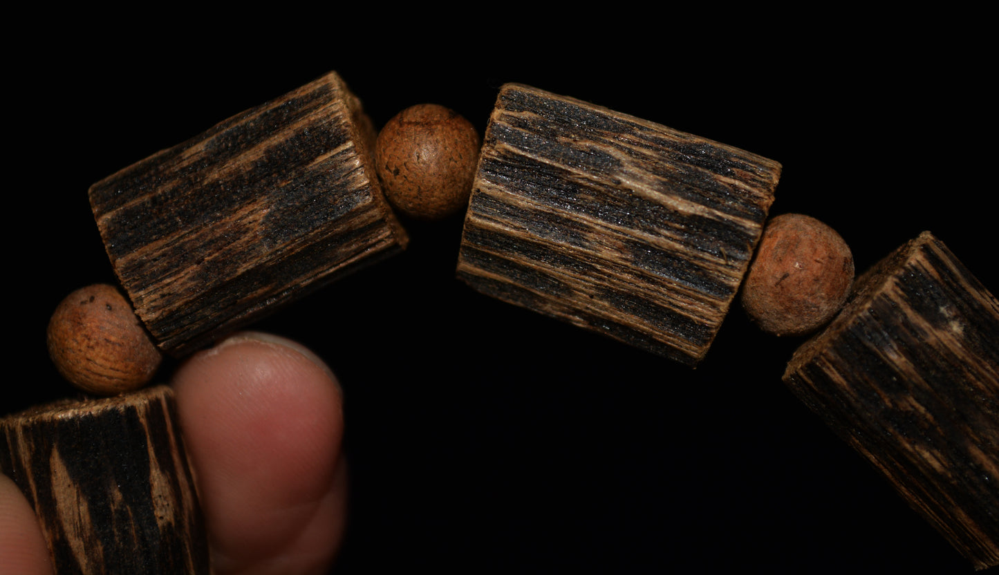 Real Natural Vietnam Wild Kinam Agarwood Bracelet Mala Prayer Beads Qinan Kynam Aloeswood Beads Gaharu Super Kyara Oodh Agar