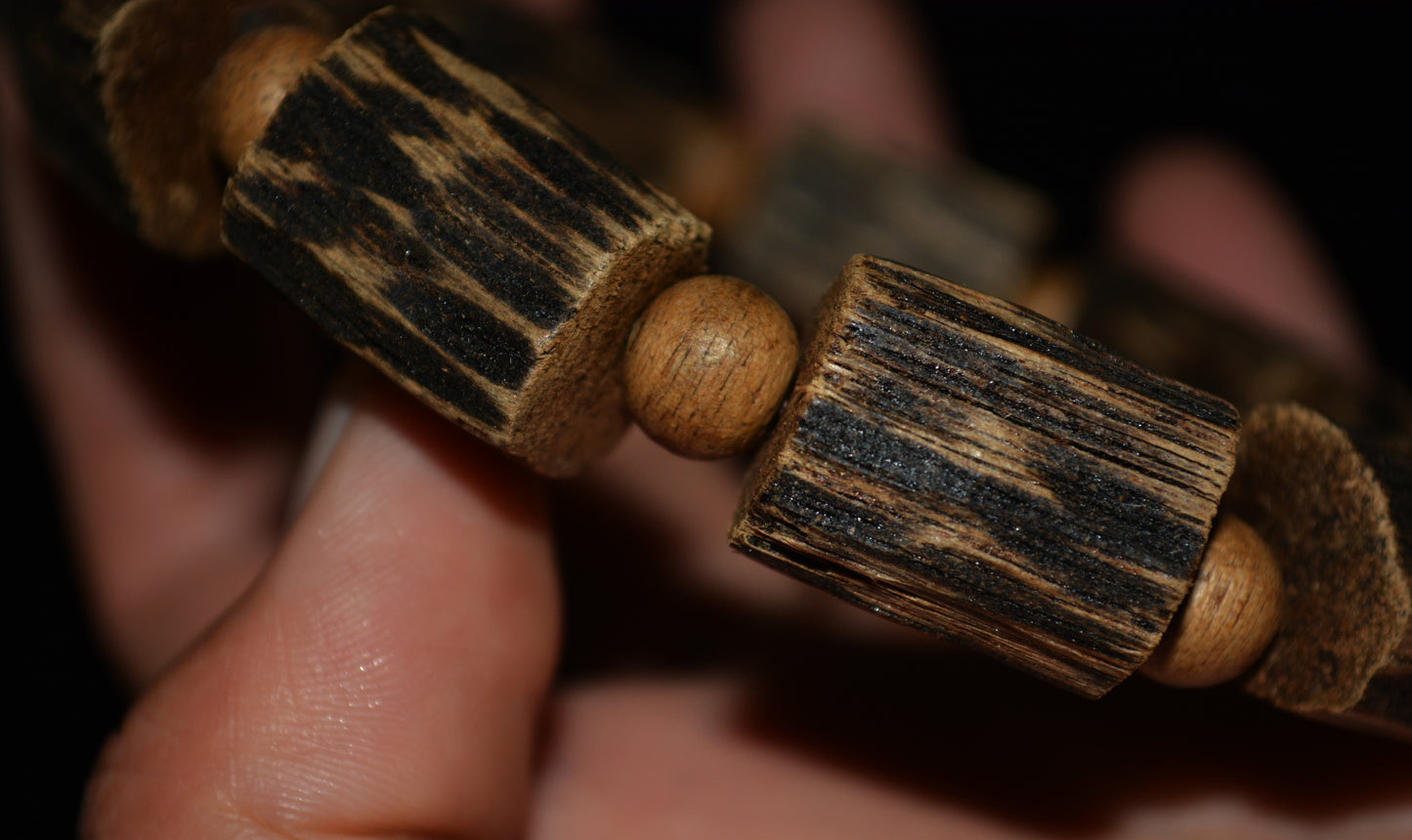 Real Natural Vietnam Wild Kinam Agarwood Bracelet Mala Prayer Beads Qinan Kynam Aloeswood Beads Gaharu Super Kyara Oodh Agar