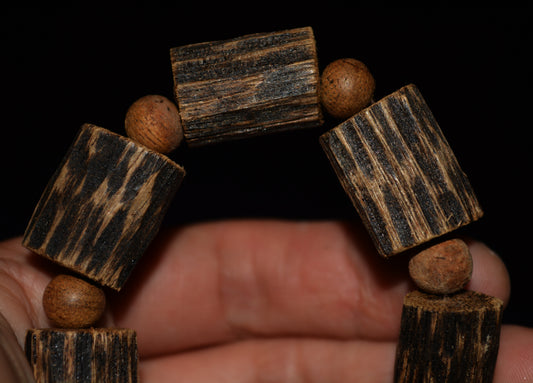 Real Natural Vietnam Wild Kinam Agarwood Bracelet Mala Prayer Beads Qinan Kynam Aloeswood Beads Gaharu Super Kyara Oodh Agar