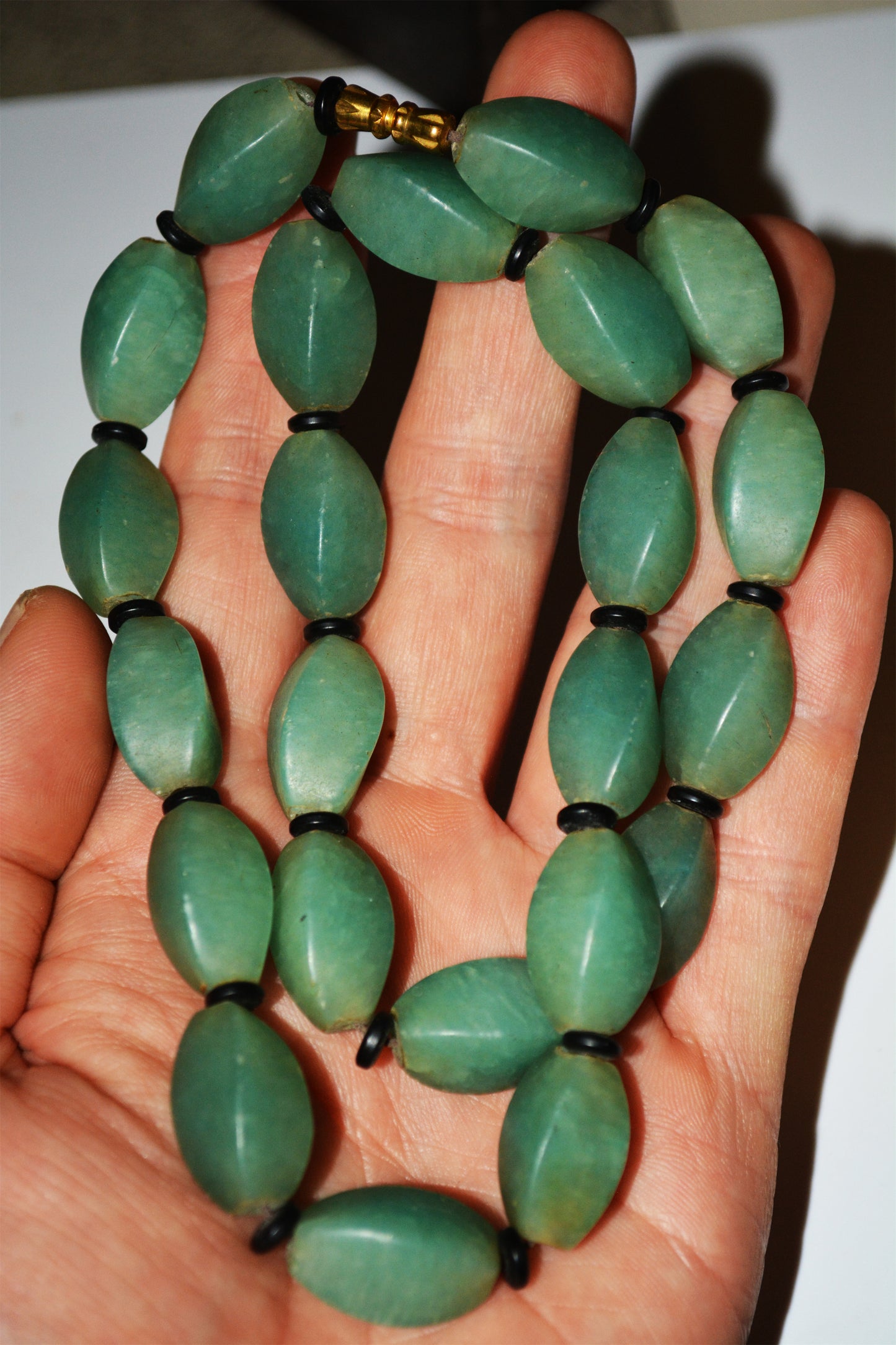 Real Old Ancient Amazonite Stone Beads Bracelet Necklace Strands Antique Genuine Antique