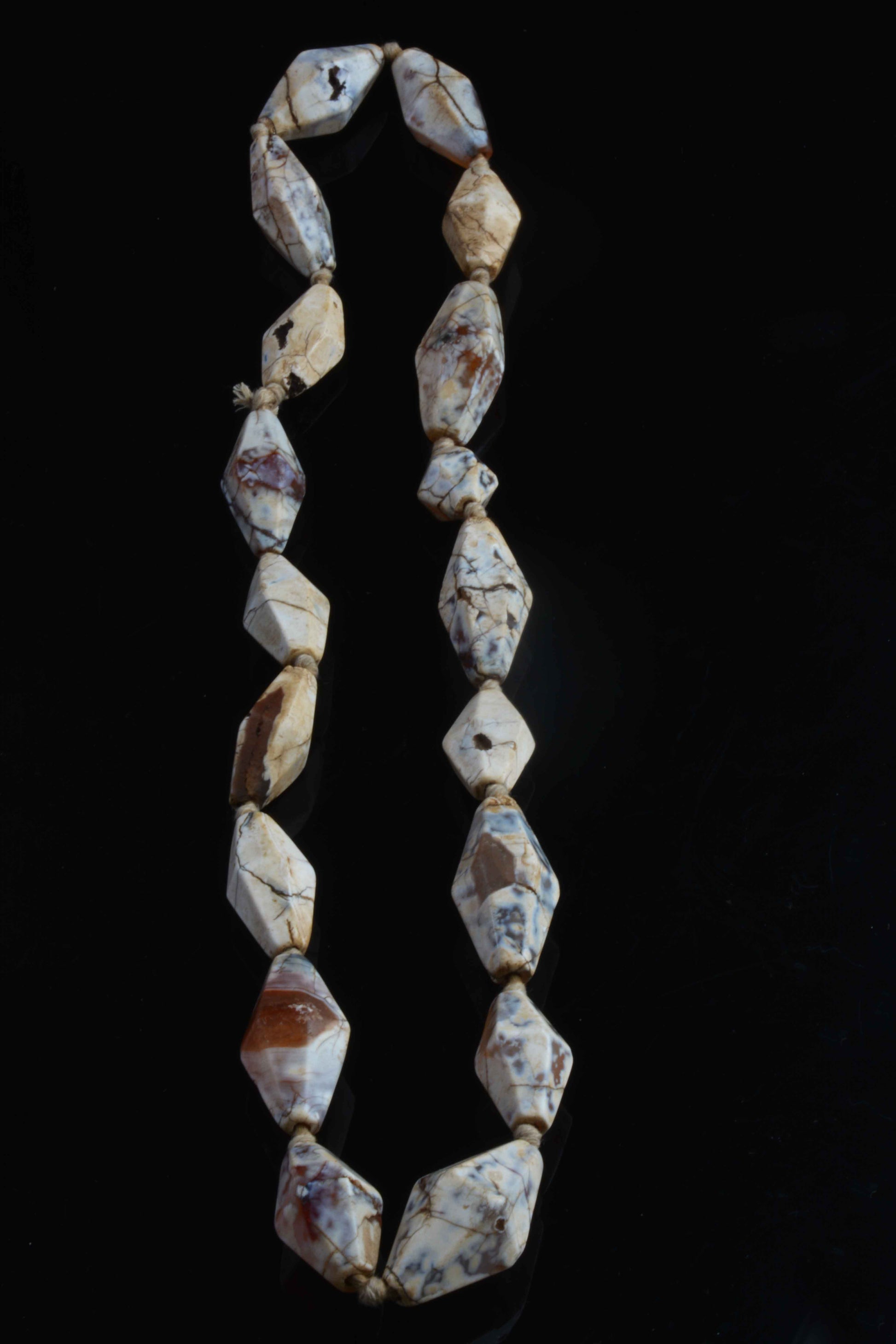 Real Old Ancient Chinese Excavated Agate Beads Carnelian Necklace Strands Antique Genuine