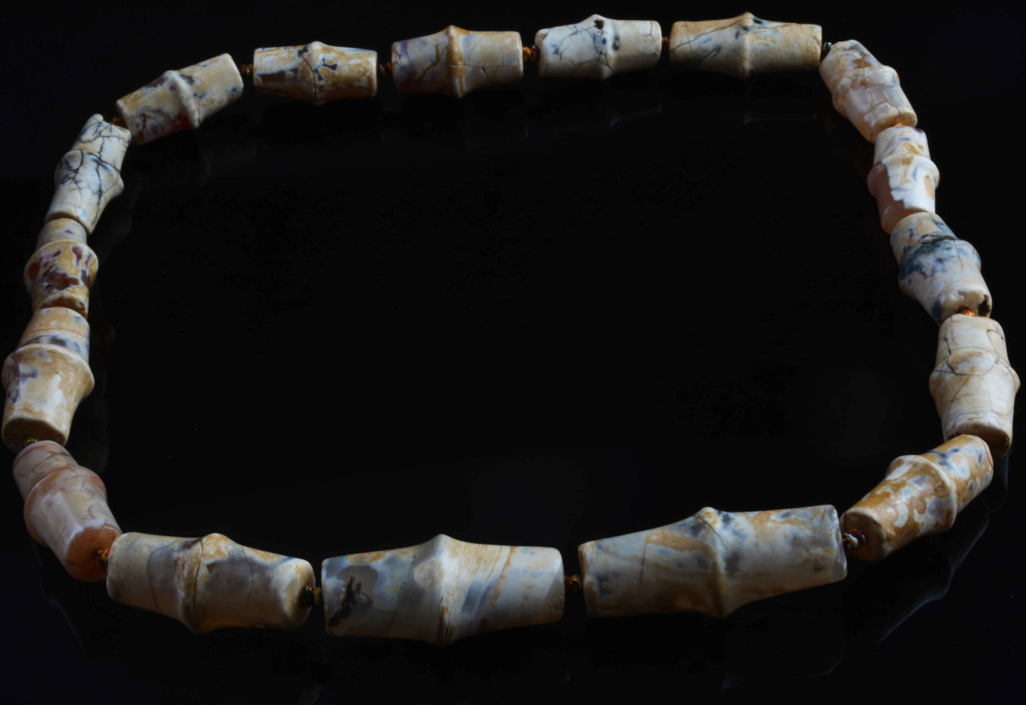 Real Old Ancient Chinese Excavated Agate Beads Carnelian Necklace Strands Antique Genuine