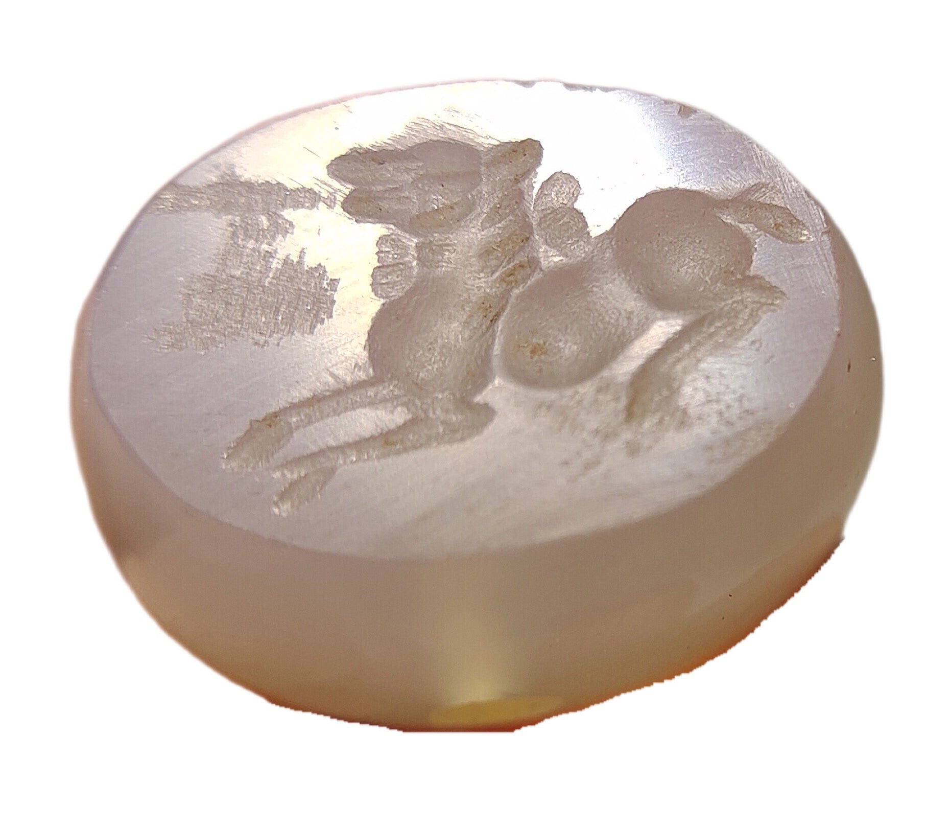 Real Old Ancient Sassanian Seal Agate Stamp Intaglio Horse Bead Carnelian